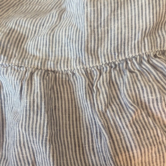 Lucky Brand V-Neck Asymmetrical Tiered Short Dress 100% Linen Sleeveless 362sn M - Picture 4 of 5